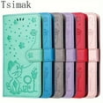 thumbnail image 3 of Tsimak Étui Portefeuille en Cuir pour iPhone 11 12 13 14 15 Pro Max TP Max XR X 13 Mini 6 6S 7 8 Plus SE 2 3, Étui Rabattable Résistante aux Rayures avec Fentes pour Cartes, Design Chat Mignon, 3 of 5