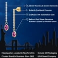 thumbnail image 2 of Gem Stone King 14K Yellow Gold Pink Created Sapphire and Lab Grown Diamond Earrings for Women | 1.36 Cttw | Gemstone September Birthstone | Oval 6X4MM, 2 of 6