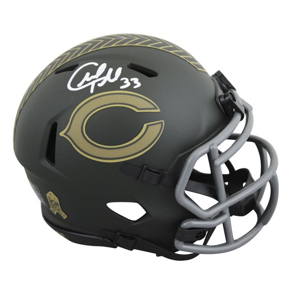 Collectible Bears Charles Tillman Signed Salute to Service IV Speed Mini Helmet JSA Witness