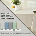 thumbnail image 2 of Newbridge Taupe Napa Leaf Solid Color 60 x 102 inch Rectangle Vinyl Flannel Backed Tablecloth, 2 of 8
