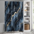 thumbnail image 3 of Black Marble Fabric Shower Curtain Modern Abstract Art Washable Shower Curtains for Bathroom, Waterproof Bath Curtain with Hooks Home Decor 72x72in, 3 of 8