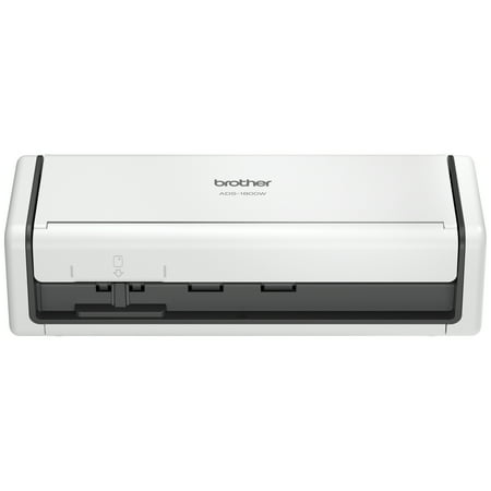 Brother - ADS-1800W Compact Wireless Duplex Desktop Scanner with Single Pass Double-Sided Scanning - White