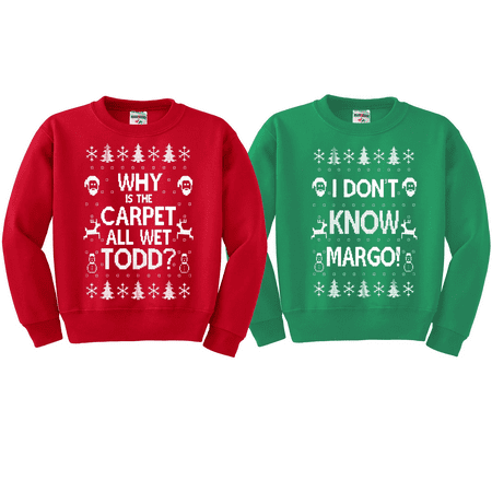 Why Is The Carpet All Wet Todd Margo Xmas Vacation Couples Ugly Christmas Sweater Set