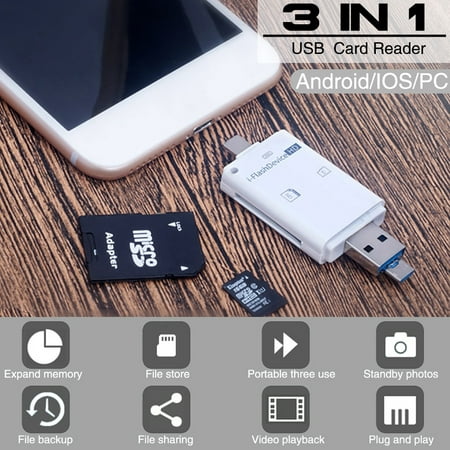 Lightning USB OTG Card Reader for iPhone 8/7/7 plus/6s/6s plus/s5s/5/5c/ ipad / MAC / PC /
