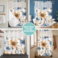 thumbnail image 5 of No Hook Shower Curtain with Snap in Liner, Watercolor Orange Blue Flowers Waterproof Bath Curtain Double Layers with See Through Top Window, Spring Garden Floral Hotel Shower Curtains 60x72in, 5 of 9