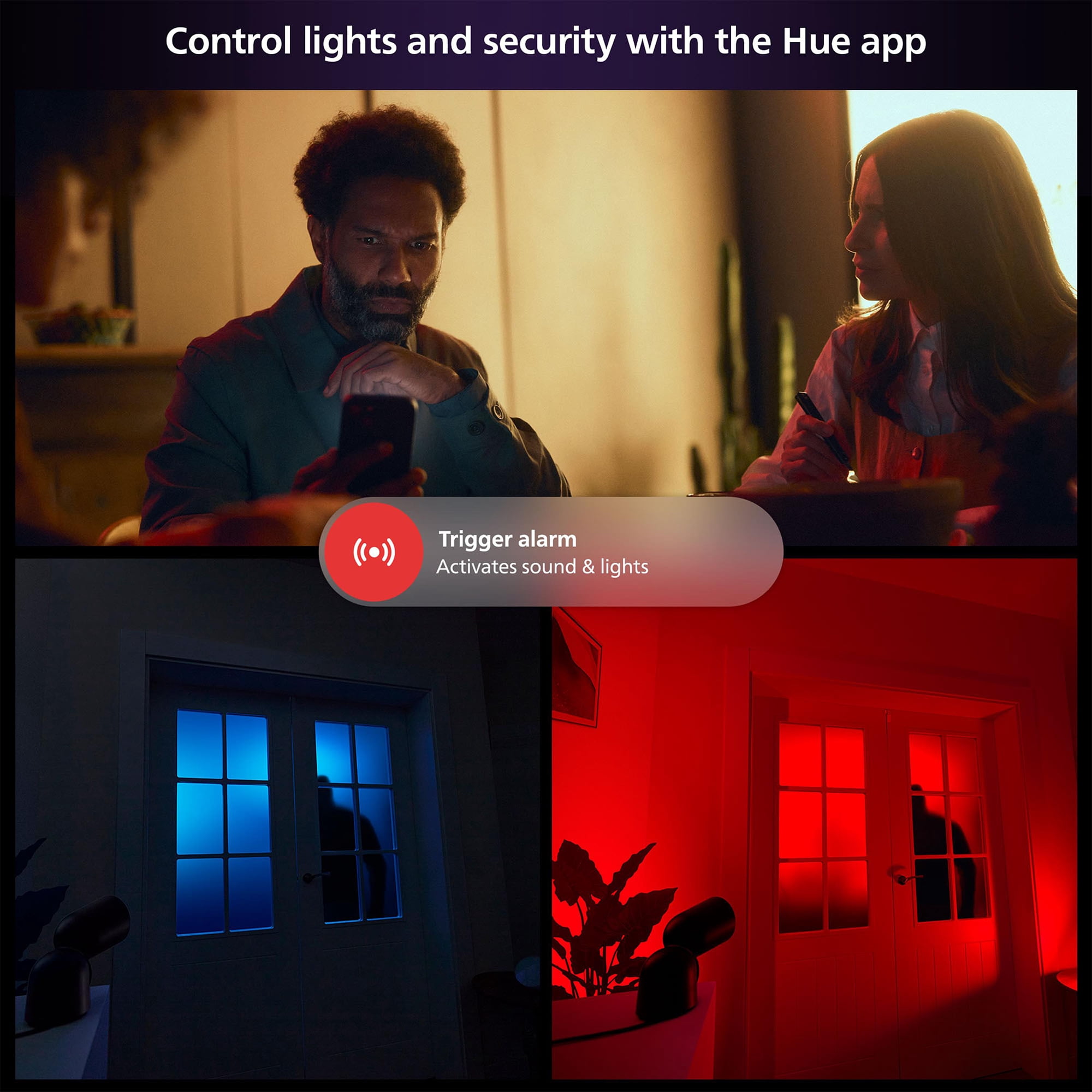 Philips Hue Secure Wired Security Camera, White - 2-Pack