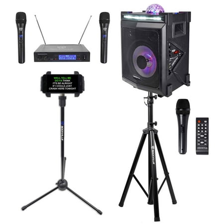 Vocopro LIGHTSHOW-MAGIC Bluetooth Karaoke Machine System+(3) Mics+(2) Stands