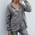 thumbnail image 2 of Women Raincoat Hoed Windbreaker Lightweight Waterproof Rain Jackets for Outdoor Hiking Dark Gray S, 2 of 5