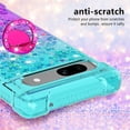 thumbnail image 3 of Clear Case for Google Pixel 7a with Kickstand for Girls Women, Liquid Glitter Sparkle Bling Cute Case Gradient Quicksand Cover for Google Pixel 7a JB Bluish Violet, 3 of 15
