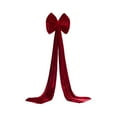 thumbnail image 2 of Red Flocked Decorative Christmas Bow, 63",Extra Large Burgundy Velvet Bow for Christmas Tree Decorations, Holiday Decorative Hanging Ornament with for Home, Mantel & Garland, 2 of 8