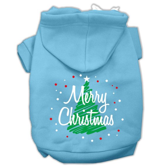Christmas Pet, Dog  Cat Hoodie Screen Printed, "Scribble Merry Christmas"