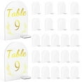 thumbnail image 1 of MesaSe PENGXAING 25Pcs Acrylique Signe Arc Clair Acrylique Signe avec Stand Blanc Arc Nom Signes DIY Arc Numéro de Table Porte Numéros de Table Réutilisables Plaque pour Table de Mariage Pièce Maîtresse Déc, 1 of 11
