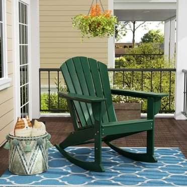 Polytrends  Laguna Hdpe All Weather Outdoor Patio Rocking Chair Dark Green