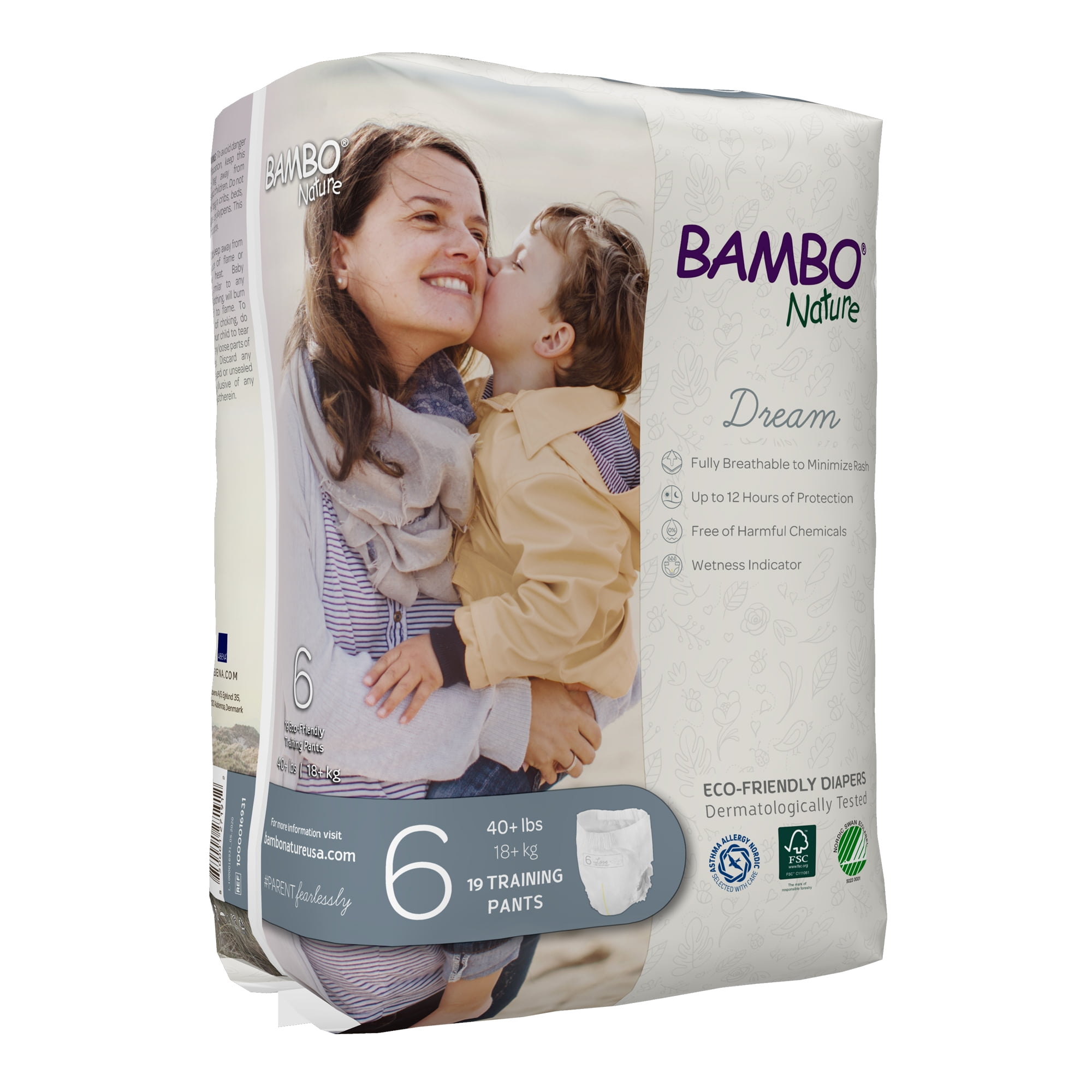 26-44 lbs 200 Count 2 Cases of 100 Off-White Size 5 Bambo Nature Eco Friendly Baby Training Pants Classic for Sensitive Skin 