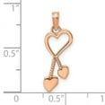 thumbnail image 3 of FJC Finejewelers 14k Rose Gold Heart with Double Heart Beaded Tasstle Charm, 3 of 6