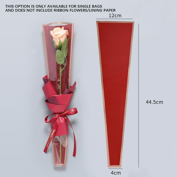 Xihbxyly Bolsas de Flores con Diseño de Corazón para Ramos, Acabado Transparente y Mate, Ideales para Envolver Rosas y Claveles, Decoración Multiusos, Papel de Regalo para Bodas y San Valentín (50 Un