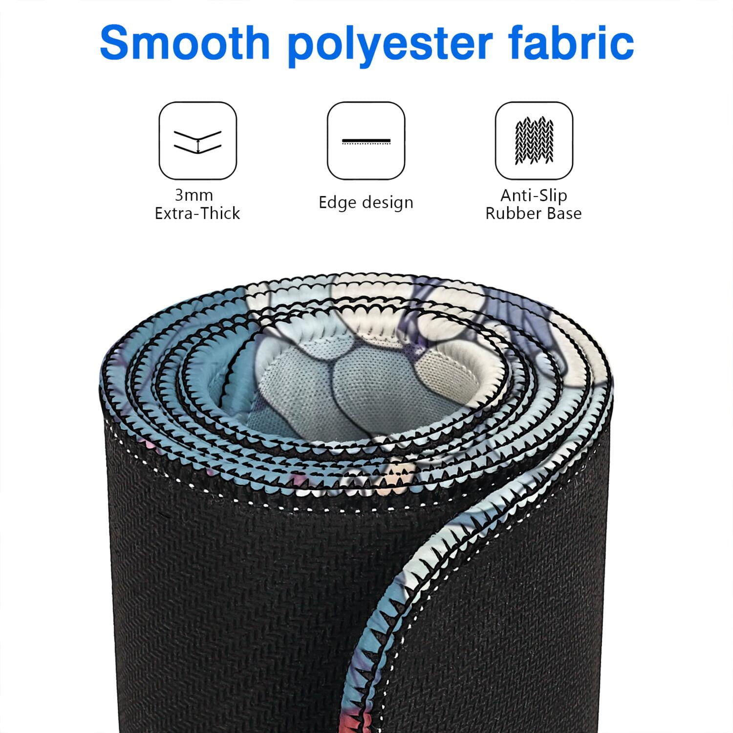 Long Mouse Pads for Desk,Pioneer Flower Floral Print Pattern Desk Mats on Top Of Desks, Desk Mouse Pad Extra Large with 3mm Non-Slip Base and Stitched Edge for Gaming,Office,Work,Home 47.3"x23.6"