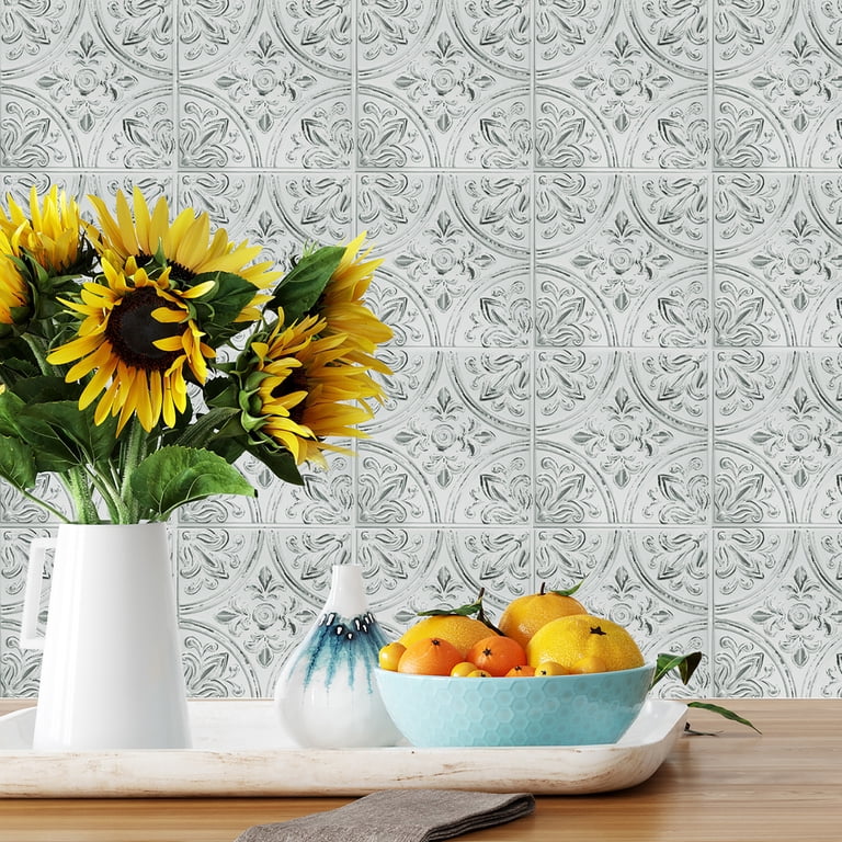 RoomMates Tin White Peel & Stick Tile Backsplash - Walmart.com