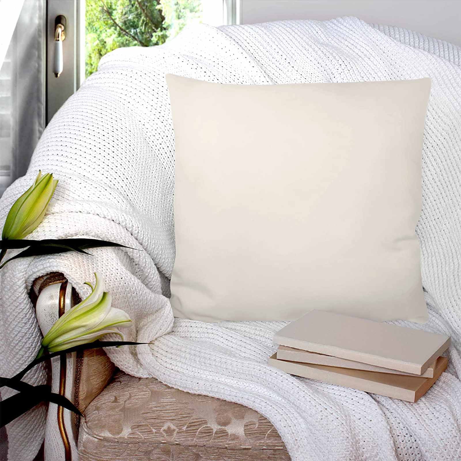 Cream 26x26 Pillow Covers Set of 2, Farmhouse Solid Beige Color Modern Art Throw Pillow Covers Decorative Couch Cushion Case, Microfiber Square Pillowcases for Bedroom Car Living Room