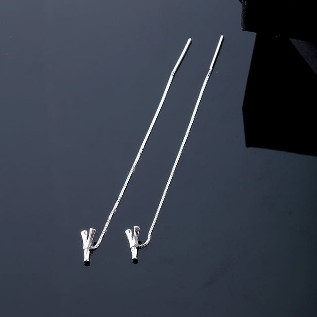 Pendientes de plata de ley S925 con cadena para la oreja con 26 letras en inglés, tendencia Joker, multicolor