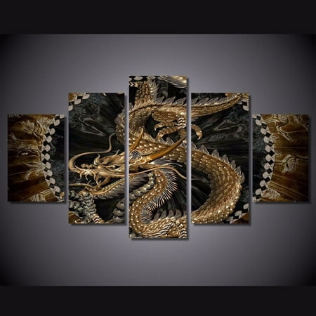 - Moaere Wall Art Painting Dragon Prints On Canvas The Picture Landscape Pictures Oil For Home Modern Decoration Print Decor For Living Room (No Frame)