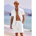thumbnail image 3 of Camisa Casual Playa Guayabera Lino Manga Corta Para Hombre, 3 of 8