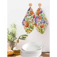 thumbnail image 2 of Easter Colorful Eggs Kitchen Dish Towels for Drying Dishes Set of 2, Spring Floral Polka Dot Green Striped Waffle Weave Microfiber Hand Tea Bathroom Towels Quick Dry & Absorbent Towel 12x12, 2 of 7