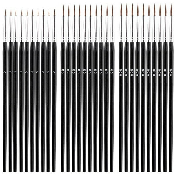 60pcs Detail Paint Brushes, Fine Tip Paint Brush with 3 Sizes 0 00 000 Mini Tiny Miniature Fine Paint Liner Brush