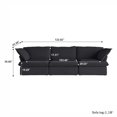 thumbnail image 6 of bokifol Deep Modular Sectional Sofa,Cloud Couch 3-Seat Sofa with 2 Pillows,Sectional Couches for Living Room,Apartment,Office,Bedroom,Black, 6 of 11