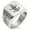 Silver, variant on Stainless Steel Pirate Skull Anchor & Cross Swords Geometric Pattern Biker Style Polished Ring