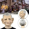 Musatteng Party Favors Face Old Grandpa Shaped With Wig Realistic Latex