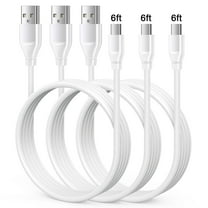 USB C Cables,Type C USB Cables 6ft-3PACK,HAOANO USB Type C to USB a Cable Android Type C Charger Charging Cords USB-C Phone Cables,White