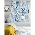 thumbnail image 3 of Blue Botanical Sheer Curtains 63 Inch Length 2 Panels Set, Spring Summer Leaf Pastoral Retro Voile Window Treatment Rod Pocket Curtains Sheers Drapes for Bedroom/Living Room/Kitchen 52x"63"x2, 3 of 7