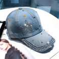 thumbnail image 4 of SUNSIOM Women Baseball Cap, Shiny Hot Fix Drill Letters Adjustable Hat Ponytail Baseball Hat for Independence Day, 4 of 7