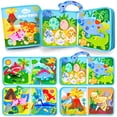 thumbnail image 1 of Dinosaurio Busy Book JoyCat para niños pequeños con 15 actividades de 2 a 5 años, 1 of 6