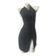 thumbnail image 4 of Falda corta sin mangas de seda con escote en V y cuello Halter para mujer Fridja  nalpqowj41328, 4 of 9