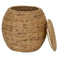 Household Essentials Large Round Water Hyacinth Wicker Storage Basket