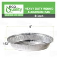 thumbnail image 2 of [100 Pack] 8 Inch Disposable Round Aluminum Foil Take-Out Pans - Disposable Tin Containers, Perfect for Baking, Cooking, Catering, Parties, Cake Pans, Restaurants (No Lids) by EcoQuality, 2 of 7