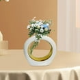 thumbnail image 5 of Ceramic Vase Flower Vase Collectible Floral Arrangement Light Luxury Home Decor for Fireplace Kitchen Entry Dorm Dining Room Round, 5 of 8
