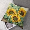 thumbnail image 7 of Acheng Watercolor Sunflower Throw Pillow Cover, Eucalyptus Leaves Summer Holiday Party Cushion Case for Sofa Couch Set of 2 22x22in, 7 of 7