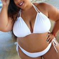 thumbnail image 1 of ZHAOCHENG Traje de baño de bikini sexy de talla grande para mujer, traje de baño L blanco, 1 of 4