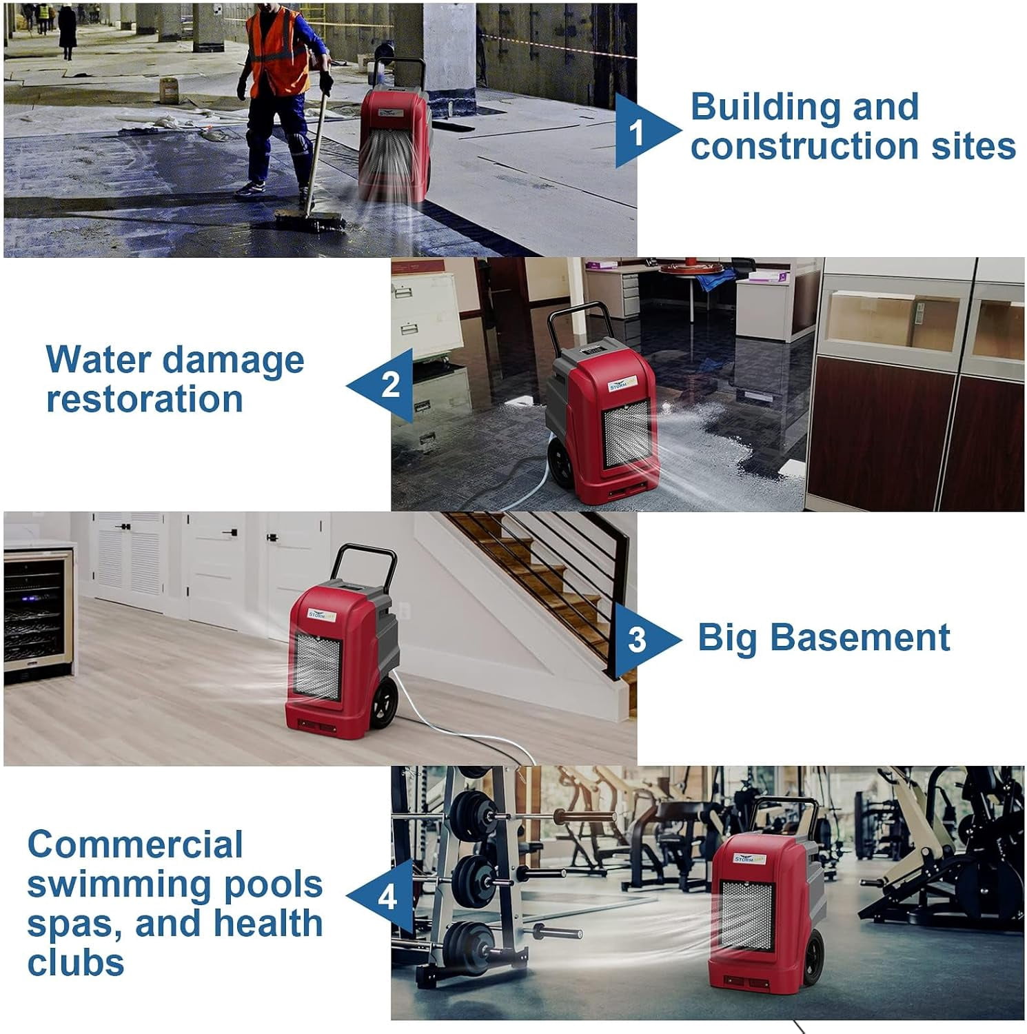 ALORAIR Smart WiFi Commercial Dehumidifier 190 PPD with Pump, Industrial Dehumidifiers Large Capacity for Basements, Garages & Job Sites, 5 Years Limited Warranty