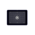 thumbnail image 6 of BOCCHI Classico Farmhouse Apron Front Fireclay 24 in. Single Bowl Kitchen Sink with Protective Bottom Grid and Strainer in Sapphire Blue, 6 of 6