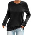 thumbnail image 2 of AOOCHASLIY Women Fall Tops Women's Solid Color Fashion Leisure Comfortable All-match Long Sleeves Blouse, 2 of 5
