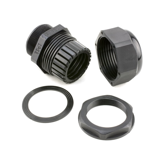 Secure Cable Ties 1 1/4 Inch Black Nylon Cable Gland for 22 - 32mm Cable - 2 Pack