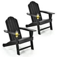 thumbnail image 1 of Costway 2PCS Patio Adirondack Chair Weather Resistant Garden Deck W/Cup Holder Black, 1 of 7