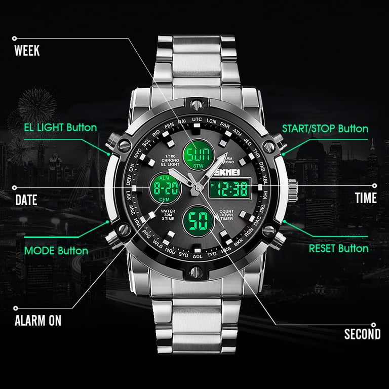 SKMEI Men's Military Analog-Digital Chronograph Watch photo 5