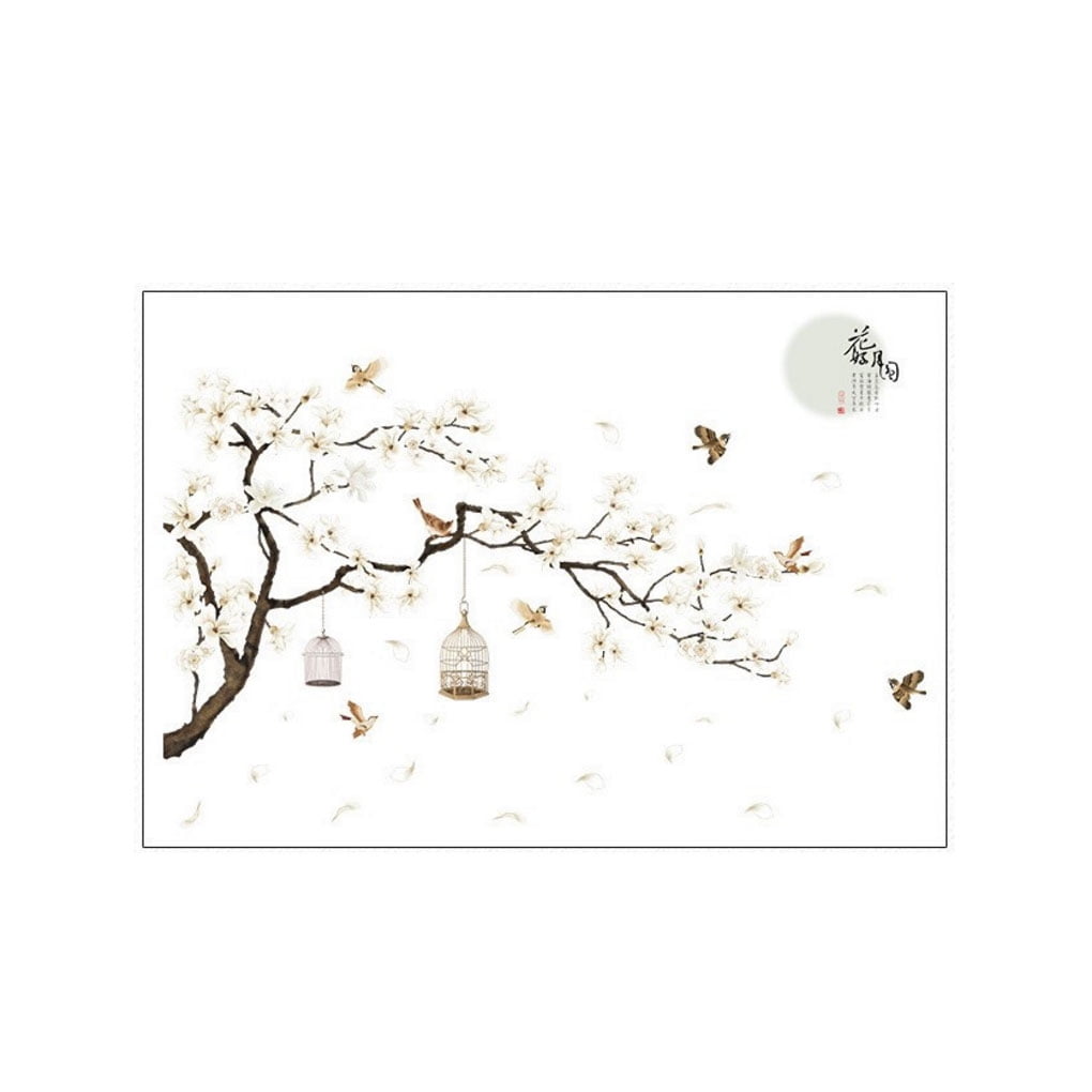 Flower Bird Cage Removable Wall Sticker Living Room Decor Mural Art Home DecalEI Flower Bird Cage Removable Wall Sticker Living Room Decor Mural Art Home DecalEI
