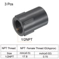 thumbnail image 3 of Conector recto de socket hembra de 1/2NPT, paquete de 3 en color gris, 3 of 5
