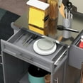 thumbnail image 6 of HOMCOM Rolling Kitchen Island on Wheels with Drawer, Spice Rack, Gray, 6 of 9